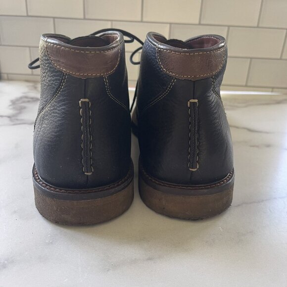 JOHNSTON & MURPHY Copeland Black 9M Men's Leather Crepe-Sole Chukka Boots - Picture 4 of 8